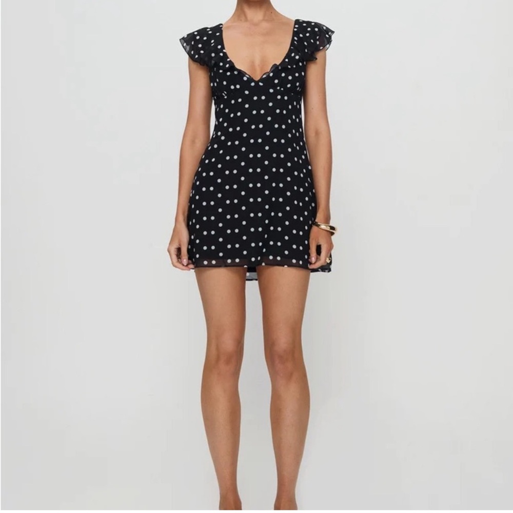 NWT Princess Polly Black and White Polka Dot Dress Size 0 Tall